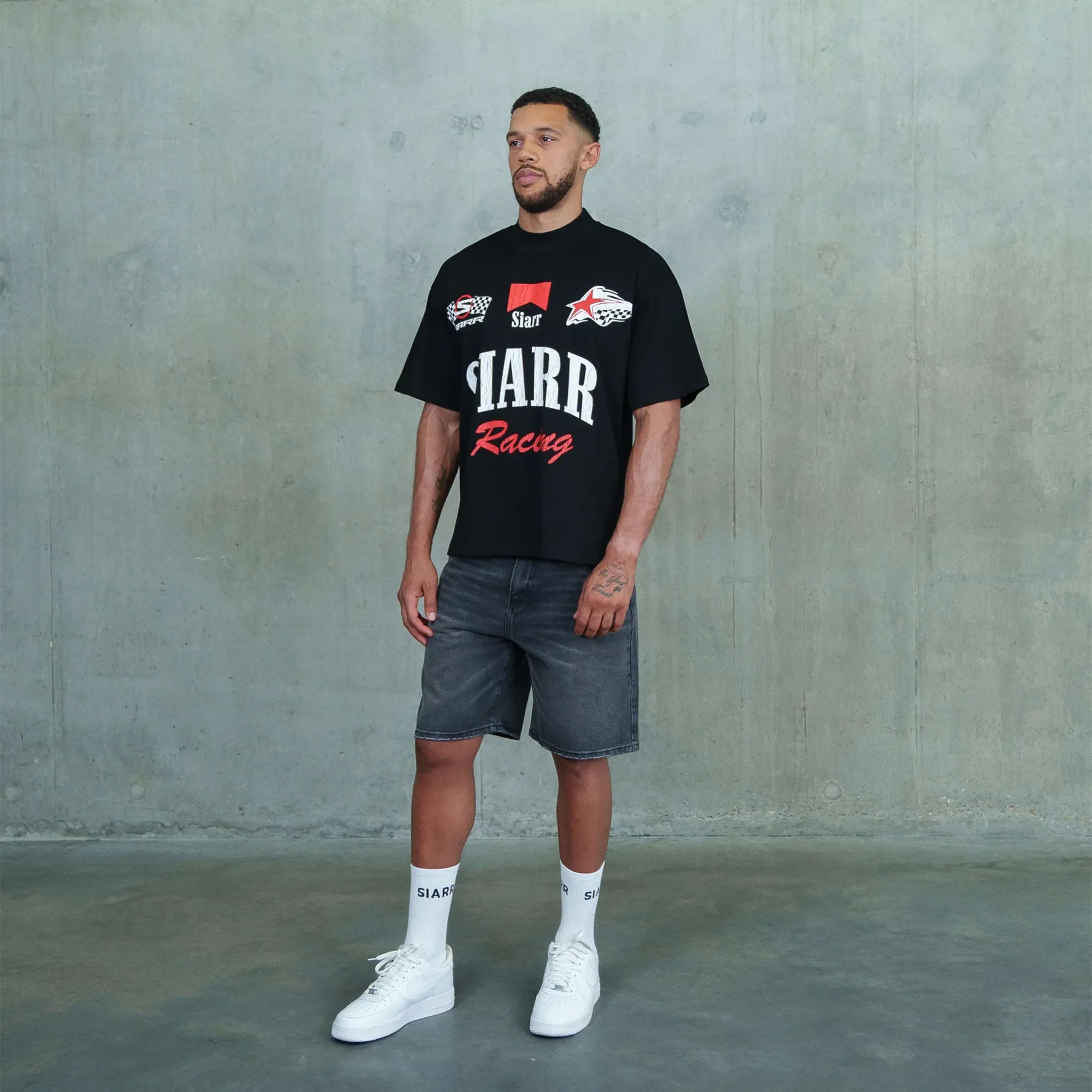 Front Side View of SIARR Marlboro Racing Black T-Shirt